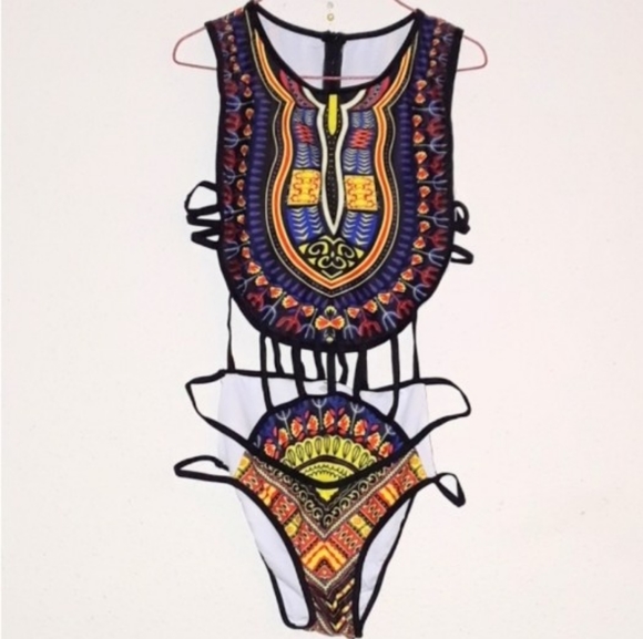 SOLD  Tribal Print Monikini - Picture 4 of 7